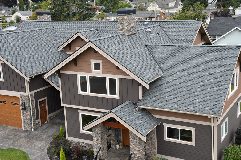 Home with Grey roofing Shingles