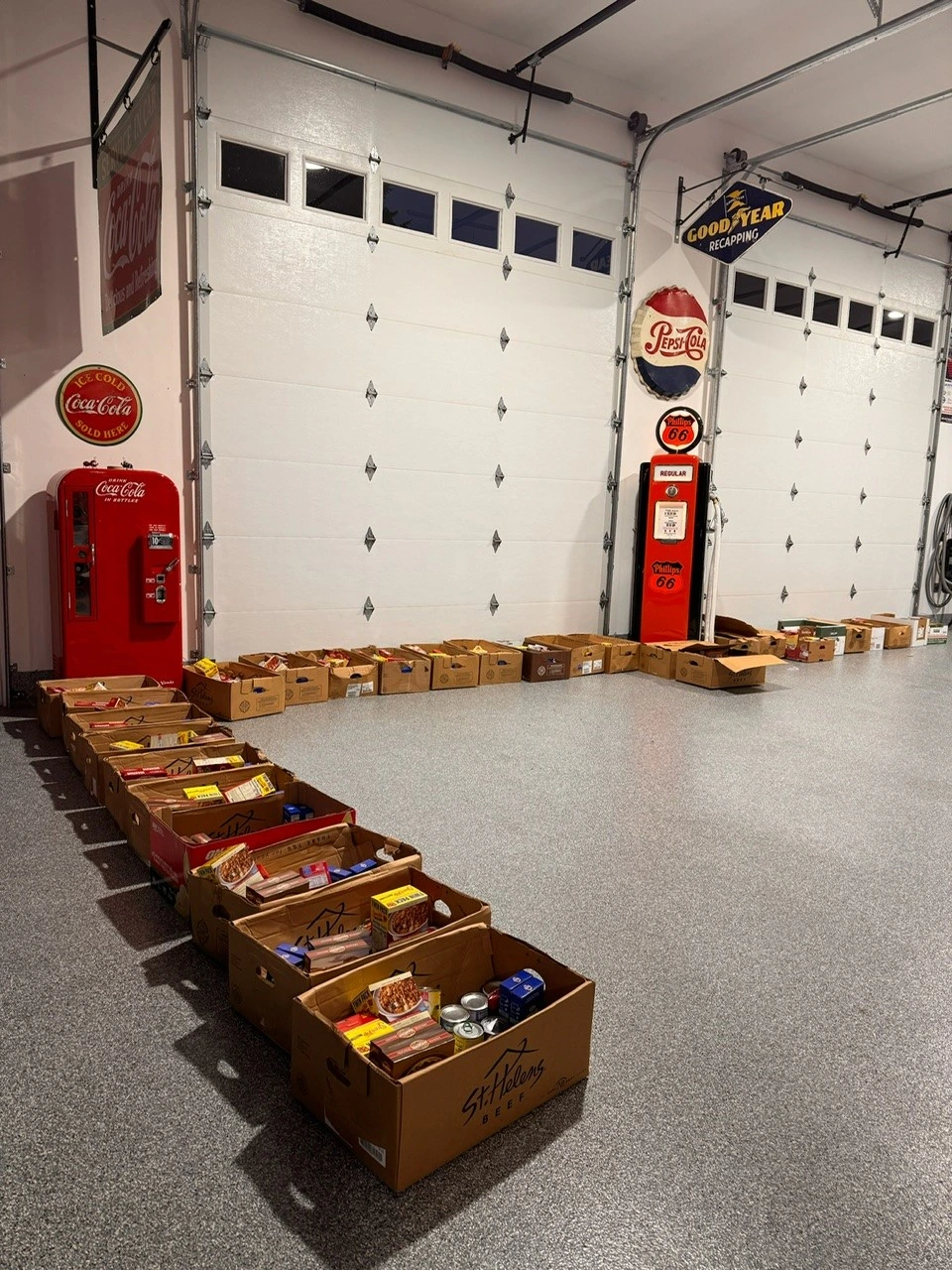 Food collected by the S&S Roofing for the Maryville Elementary School Christmas Food Drive 