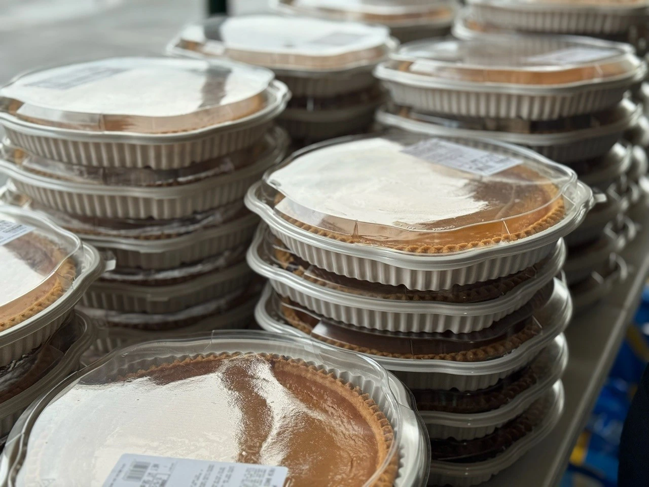 Pies collected by the S&S Roofing for the Maryville Elementary School Christmas Food Drive 